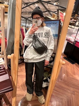 「#今日のコーデ」｜「アイテム（スリッポン）」を使った、miyuさん（レディース・153cm）の冬コーディネート