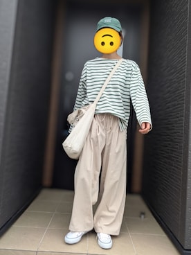 「Samansa Mos2 blue（サマンサモスモスブルー）のアイテム（帽子）」を使った、m.momさん（レディース・154cm）の春コーディネート