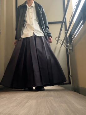 「アイテム（スカート）」を使った、honyarararaさん（メンズ・173cm）の秋コーディネート