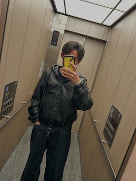 「アイテム（デニムジャケット）」を使った、yukiunnoさん（メンズ・170cm・10代）の秋コーディネート