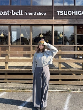 「アイテム（スラックス）」を使った、miicさん（レディース・159cm）の秋コーディネート