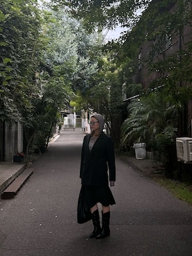 「黒コーデ」｜miicさん（レディース・159cm）の秋コーディネート