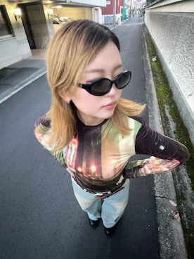 「アイテム（サングラス）」を使った、miicさん（レディース・159cm）の秋コーディネート
