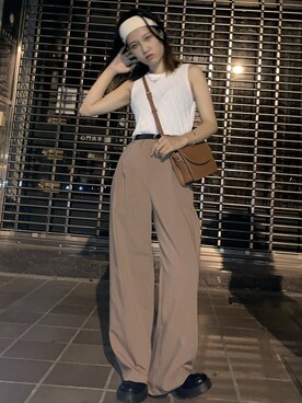 「NET（ネット）のアイテム（スラックス）」を使った、liee🇹🇼さん（レディース・152cm）の秋コーディネート