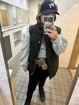 「アイテム（帽子）」を使った、いい女研究員さん（レディース・153cm・20代）の秋コーディネート