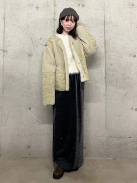 「SMELLY（スメリー）のアイテム（帽子）」を使った、だてちゃんさん（レディース・152cm）の冬コーディネート