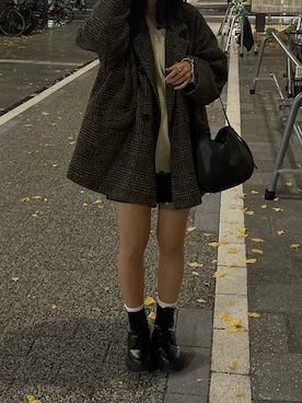 「アイテム（テーラードジャケット）」を使った、gaagaaさん（レディース・160cm・20代）の秋コーディネート