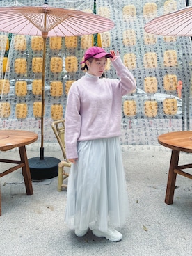 「CONVERSE（コンバース）のアイテム（帽子）」を使った、chanhtadaa さん（骨格ウェーブ・レディース・158cm）の冬コーディネート