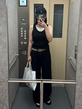 「アイテム（タンクトップ）」を使った、yuuna618さん（レディース・165cm）の夏コーディネート