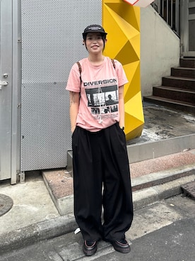 「SLY（スライ）のPHOTO LOGO T/SH フォト ロゴ ティーシャツ Tシャツ 夏服（Tシャツ/カットソー）」を使った、yuuna618さん（レディース・165cm）の夏コーディネート