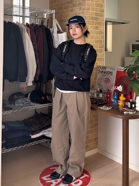 「アイテム（バックパック/リュック）」を使った、yuuna618さん（レディース・165cm・20代）の秋コーディネート