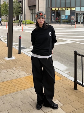 「アイテム（モカシン/デッキシューズ）」を使った、yuuna618さん（レディース・165cm）の秋コーディネート