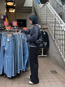 「アイテム（スウェットパンツ）」を使った、yuuna618さん（レディース・165cm）の秋コーディネート