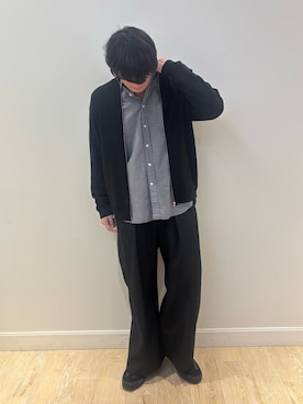 「NOLLEY’S（ノーリーズ）のダブルワッシャー タイプライター レギュラーカラーシャツ 25AW（シャツ/ブラウス）」を使った、RYOUGAさん（メンズ・177cm）の秋コーディネート