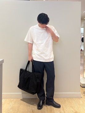 「アイテム（トートバッグ）」を使った、RYOUGAさん（メンズ・177cm）の夏コーディネート