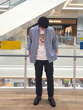 「NOLLEY’S（ノーリーズ）のアイテム（シューズ）」を使った、RYOUGAさん（メンズ・177cm）の夏コーディネート