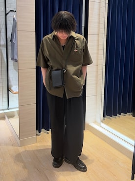 「DANTON（ダントン）の【DANTON/ダントン】60ローン SS SHIRT 26SS（DT-B0434 UKK）（シャツ/ブラウス、ブラウン系）」を使った、RYOUGAさん（メンズ・177cm）の春コーディネート