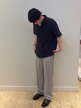「アイテム（ローファー）」を使った、RYOUGAさん（メンズ・177cm）の夏コーディネート