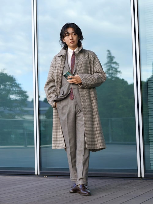 別注】MACKINTOSH / BALFIELD ウール ガンクラブチェック ラグラン