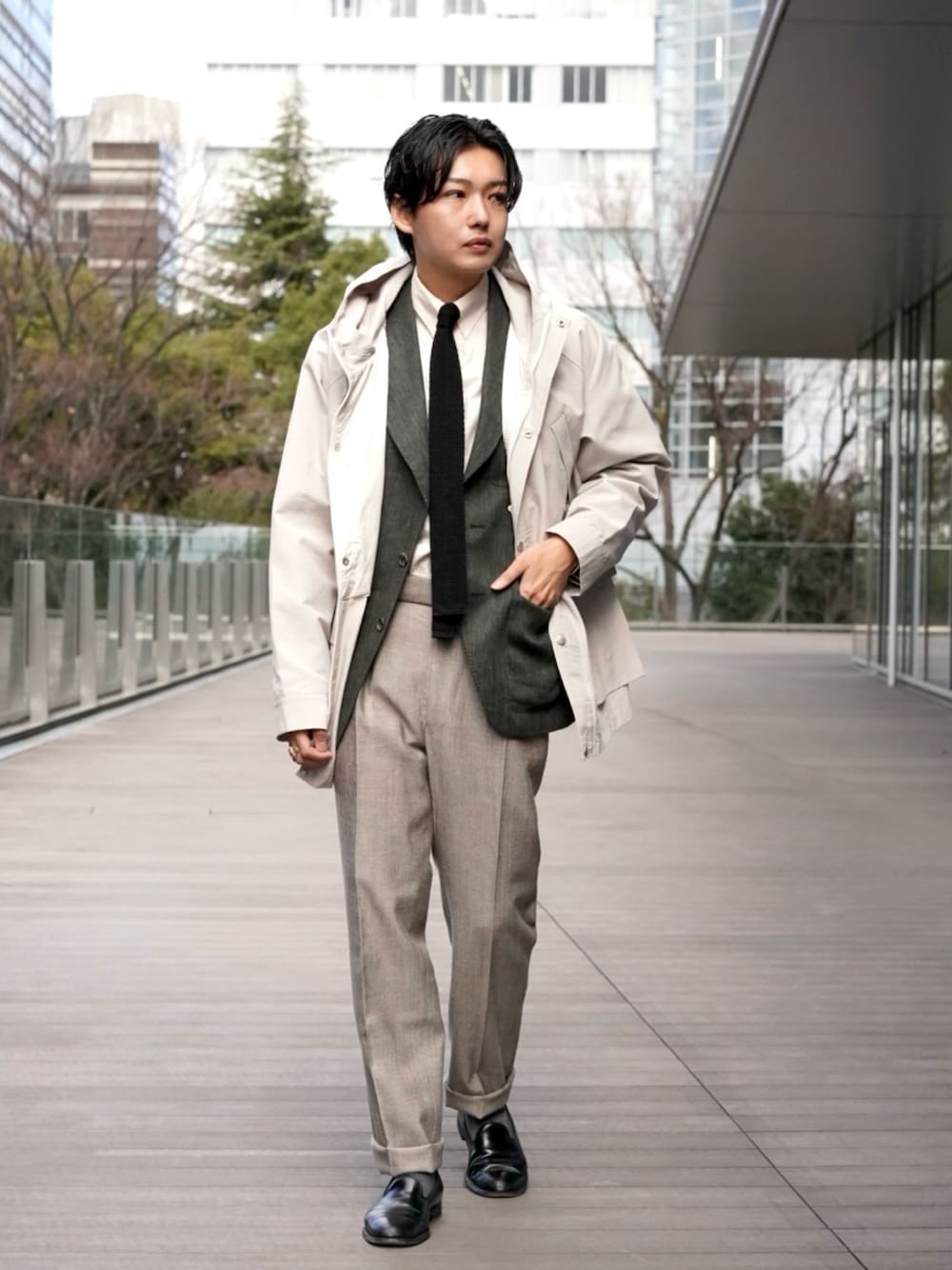 ★再値下げ★BEAMS F タブカラーシャツ CANCLINI生地ベージュ 39 ☆再値下げ☆BEAMS F タブカラーシャツ CANCLINI生地ベージュ 39