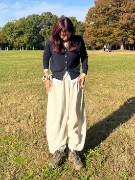 「アイテム（シュシュ）」を使った、ayuriさん（レディース・158cm）の秋コーディネート