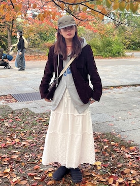 「アイテム（パーカー）」を使った、ayuriさん（レディース・158cm）の秋コーディネート
