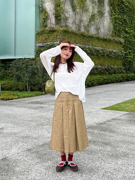 「アイテム（チノパンツ）」を使った、ayuriさん（レディース・158cm）の秋コーディネート