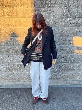 「アイテム（スウェットパンツ）」を使った、ayuriさん（レディース・158cm）の秋コーディネート