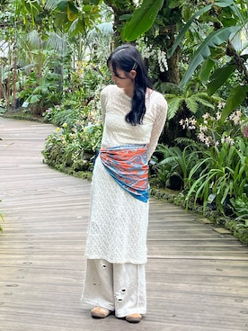 「アイテム（ストール/ショール）」を使った、ayuriさん（レディース・158cm）の秋コーディネート