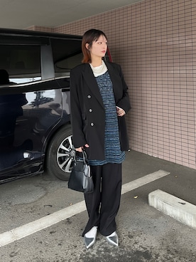 「H&M（エイチ・アンド・エム）のアイテム（ジャケット/アウター）」を使った、ayuriさん（レディース・158cm）の春コーディネート