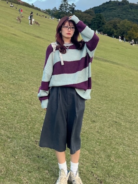 「アイテム（レッグウェア）」を使った、ayuriさん（レディース・158cm）の秋コーディネート