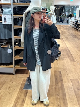 「アイテム（バックパック/リュック）」を使った、ayuriさん（レディース・158cm）の秋コーディネート