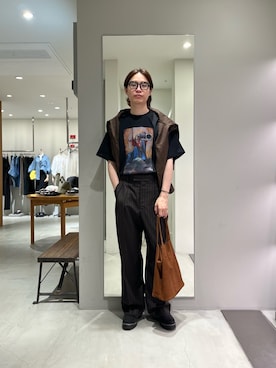 「URBAN RESEARCH（アーバンリサーチ）の『別注』BROOKS BROTHERS×URBAN RESEARCH　SAFARI SHIRTS LONG-SLEEVE（シャツ/ブラウス、ブラウン系）」を使った、tko(オッチー)さん（メンズ・174cm）の夏コーディネート