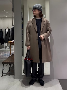 「アイテム（チェスターコート）」を使った、tkoさん（メンズ・174cm）の秋コーディネート
