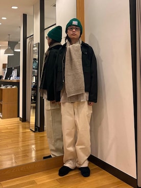 「Barbour（バブアー）のアイテム（その他アウター）」を使った、tkoさん（メンズ・174cm）の冬コーディネート