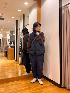 「アイテム（ダウンベスト）」を使った、tkoさん（メンズ・174cm）の秋コーディネート