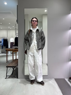 「URBAN RESEARCH（アーバンリサーチ）のblurhmsROOTSTOCK　DOUBLE-KNEE TROUSERS（その他パンツ、ホワイト系）」を使った、tko(オッチー)さん（メンズ・174cm）の春コーディネート