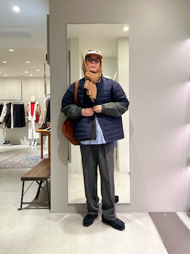 「アイテム（ストール/ショール）」を使った、tkoさん（メンズ・174cm）の冬コーディネート