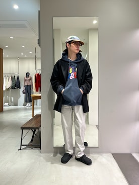 「URBAN RESEARCH（アーバンリサーチ）のBIRKENSTOCK　Exclusive Boston(Narrow)（サンダル、ブラック系）」を使った、tko(オッチー)さん（メンズ・174cm）の秋コーディネート