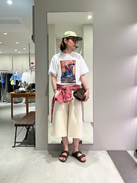 「URBAN RESEARCH（アーバンリサーチ）のI LOVE HIP HOP T-SHIRTS（Tシャツ/カットソー、ホワイト系）」を使った、tko(オッチー)さん（メンズ・174cm）の夏コーディネート