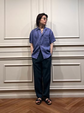 「URBAN RESEARCH（アーバンリサーチ）のLINEN SHORT-SLEEVE SHIRTS（シャツ/ブラウス）」を使った、tkoさん（メンズ・173cm）の夏コーディネート