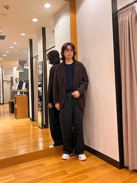 「アイテム（セットアップ）」を使った、tkoさん（メンズ・174cm）の秋コーディネート