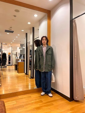 「アイテム（その他アウター、グリーン系）」を使った、tkoさん（メンズ・174cm）の秋コーディネート