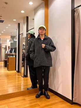 「アイテム（ステンカラーコート）」を使った、tkoさん（メンズ・174cm）の秋コーディネート