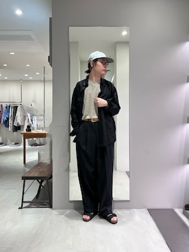 「URBAN RESEARCH（アーバンリサーチ）のLINEN REGULAR SHIRTS（シャツ/ブラウス、ブラック系）」を使った、tko(オッチー)さん（メンズ・174cm）の春コーディネート
