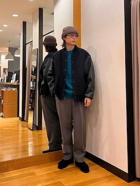 「URBAN RESEARCH（アーバンリサーチ）のアイテム（スタジャン）」を使った、tkoさん（メンズ・174cm）の冬コーディネート