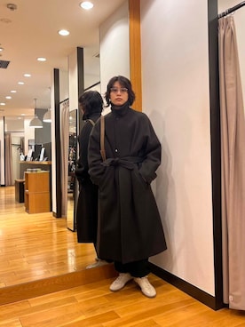 「アイテム（ステンカラーコート）」を使った、tkoさん（メンズ・174cm）の秋コーディネート