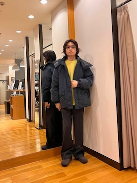 「アイテム（ダウンジャケット/コート）」を使った、tkoさん（メンズ・174cm）の秋コーディネート