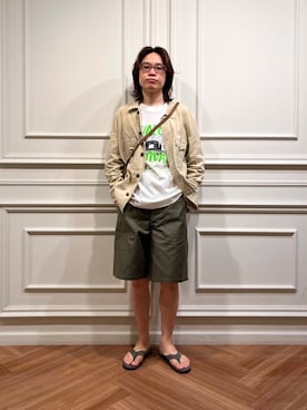 「ISLAND SLIPPER（アイランドスリッパ）のアイテム（サンダル）」を使った、tkoさん（メンズ・174cm）の夏コーディネート