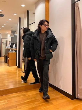 「カシミヤ」｜「アイテム（スラックス）」を使った、tkoさん（メンズ・174cm）の秋コーディネート